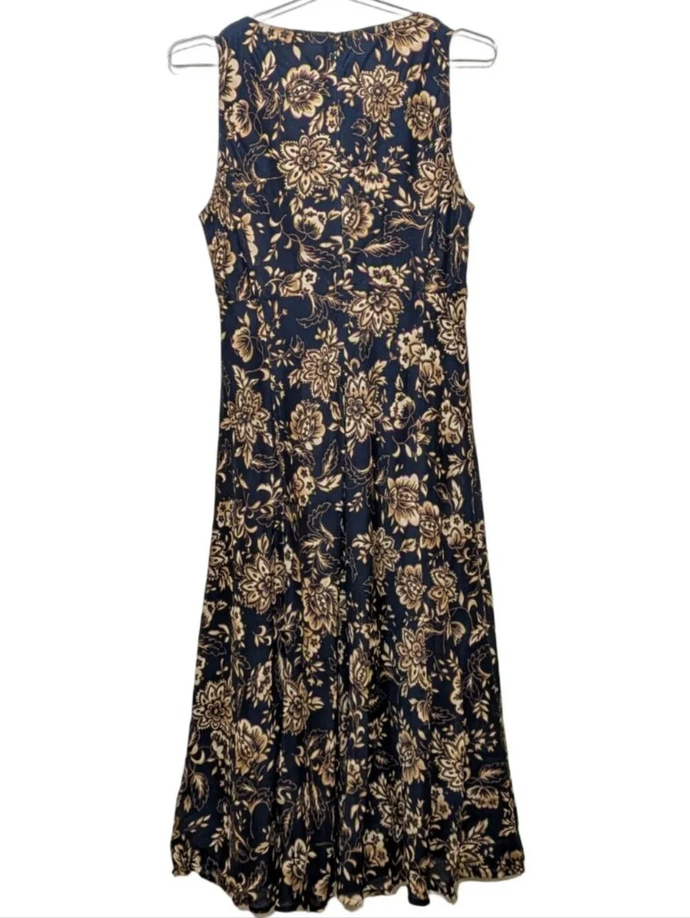 Jones New York | Black Cream  Brown Floral Tank Dress | Y2K | Bohemian | Chic |